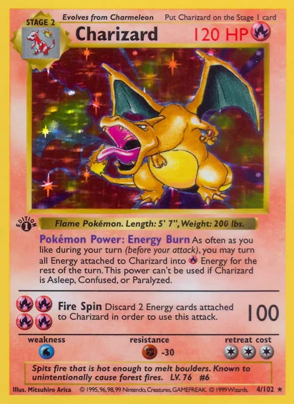 Charizard 4/102 Holo, 1st Edition