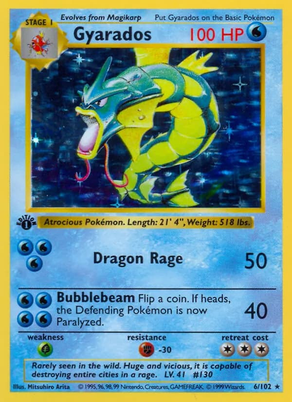 Gyarados 6/102 Holo, Base Set Unlimited