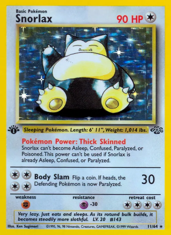 Holo's uit Jungle: Snorlax, Flareon, Vaporeon, Jolteon, Scyther