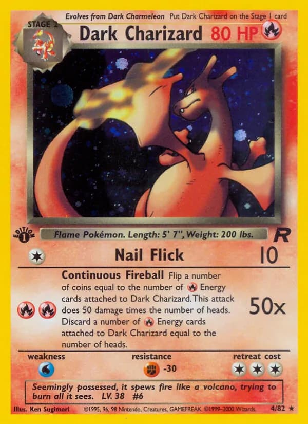 Dark Charizard 4/82 Holo, Team Rocket Unlimited