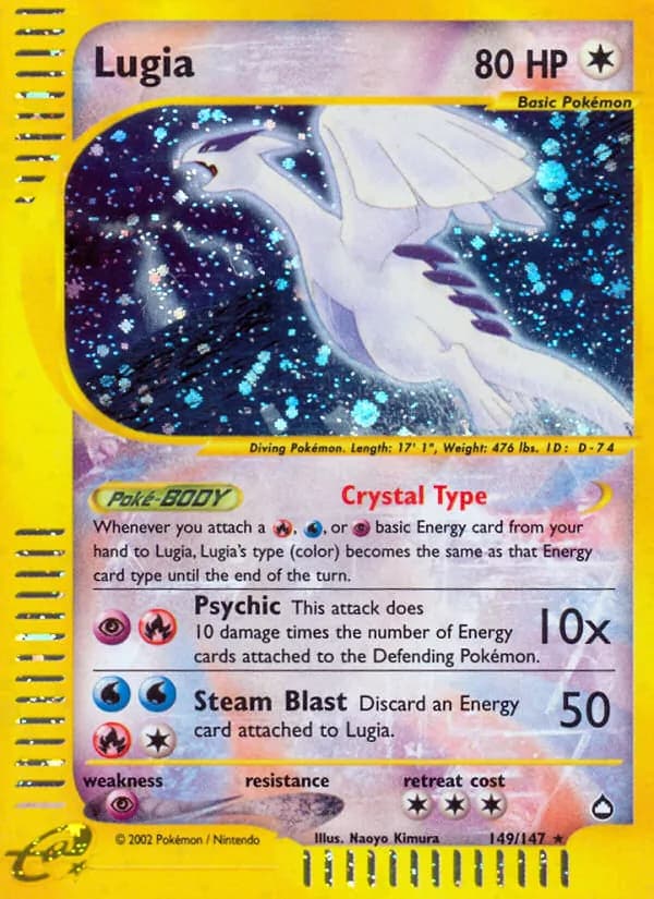 Crystal Lugia 149/147, Crystal Charizard 146/144 and Crystal Ho-oh 149/144