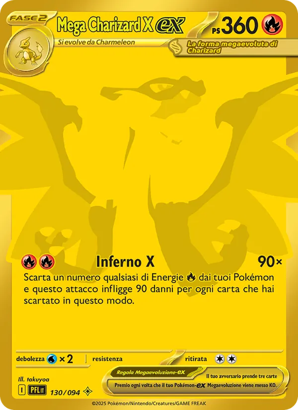 Mega Charizard X ex 130/094 Rara Mega Hiper, Phantasmal Flames