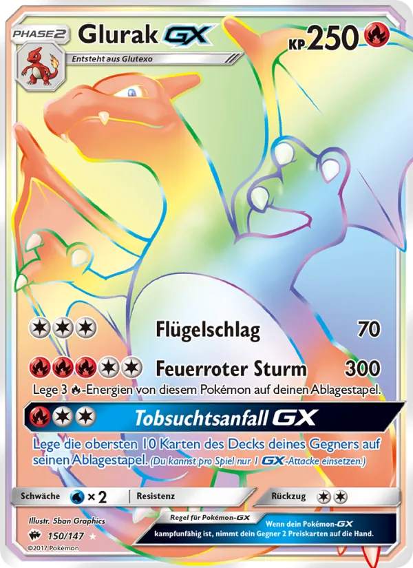 Charizard-GX 150/147 Rainbow, Burning Shadows