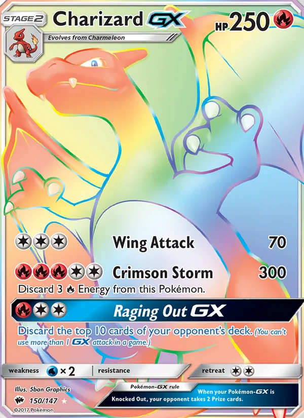 Charizard-GX 150/147 Rainbow, Burning Shadows