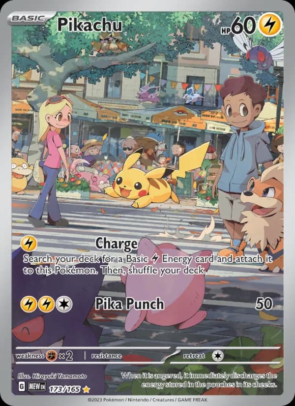 Pikachu 173/165 Rara Ilustración, Pokémon 151