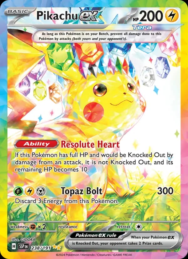 Pikachu ex SIR 238/191 y Hyper Rare 247/191