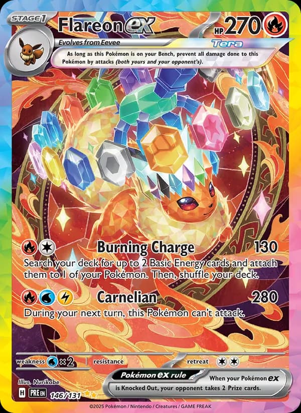 Flareon ex 146/131 Rara Illustrazione Speciale, Evoluzioni Prismatiche