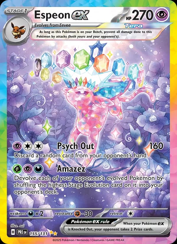 Espeon ex 155/131 Rara Ilustración Especial, Prismatic Evolutions