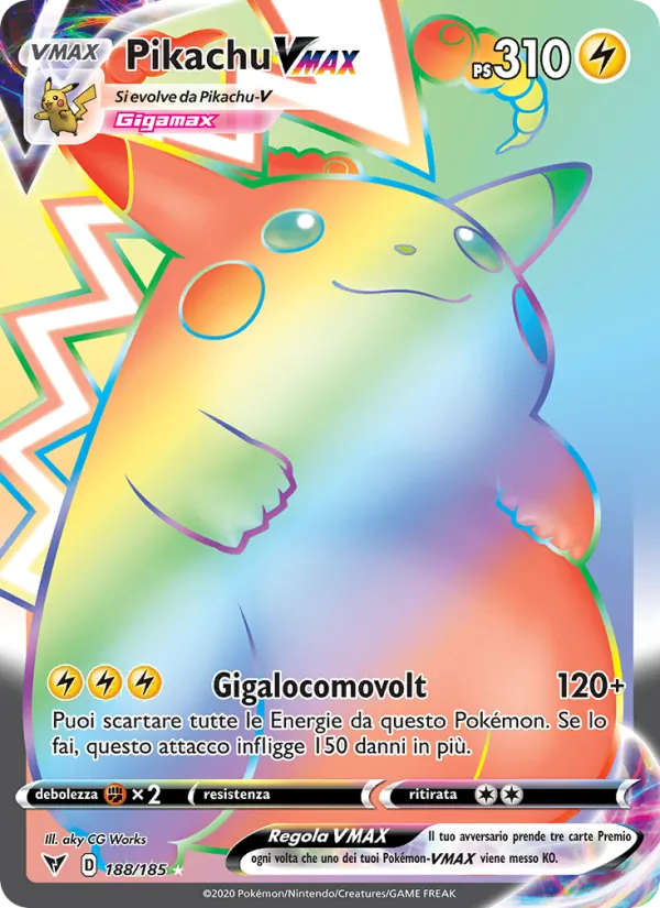 Pikachu VMAX 188/185 Rainbow, Voltaggio Sfolgorante