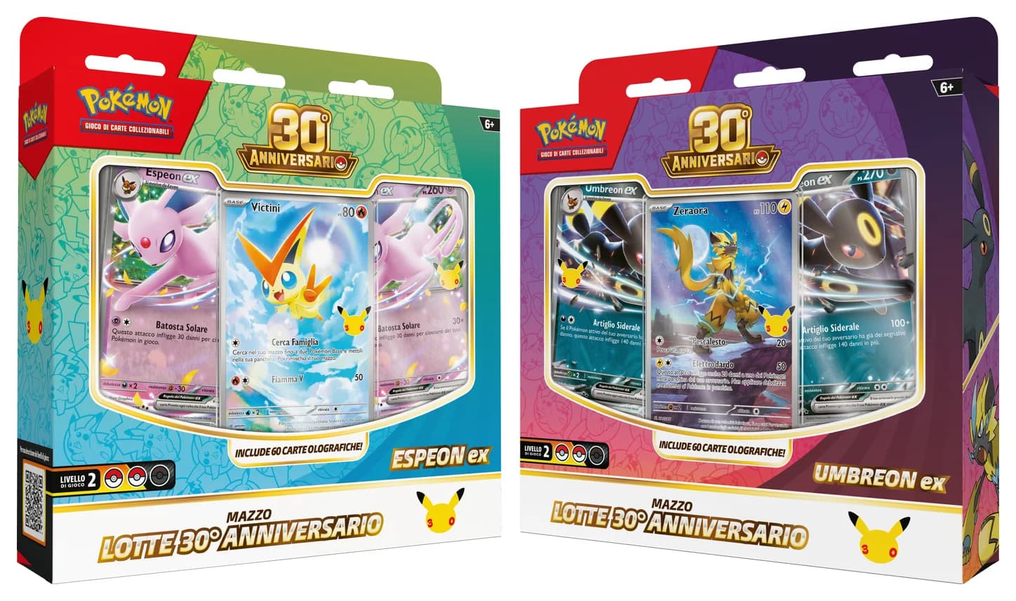 Coppia Mazzi Lotte Espeon-ex e Umbreon-ex 30° Anniversario