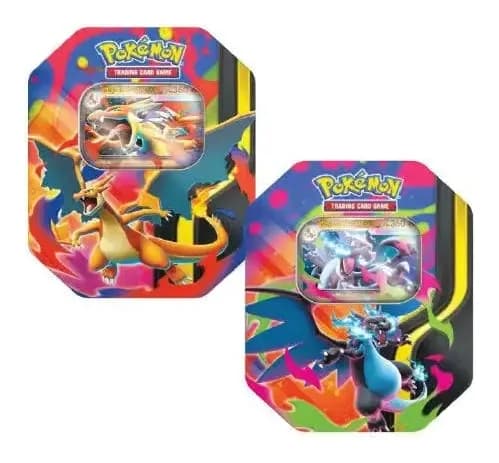 Coppia Tin da collezione Mega Charizard X-ex e Mega Charizard Y-ex
